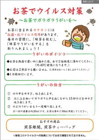 お茶でインフルエンザ対策